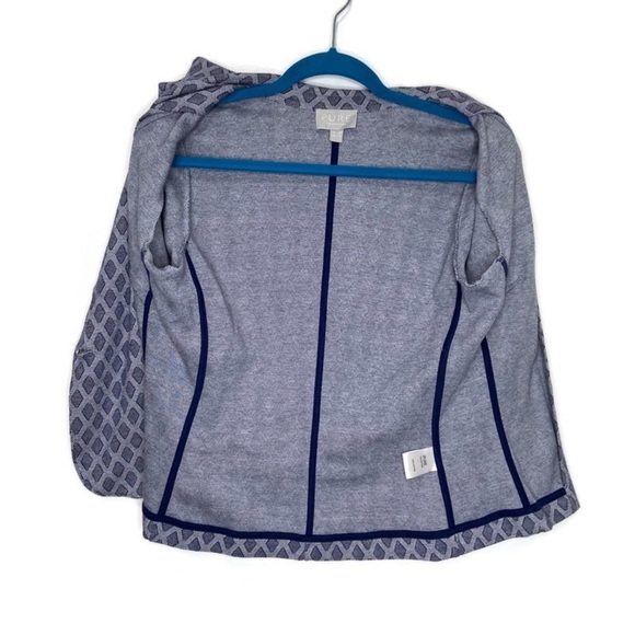 Pure Collection Blue Geometric Print Button Blazer - Picture 3 of 10